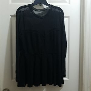 Black mesh top